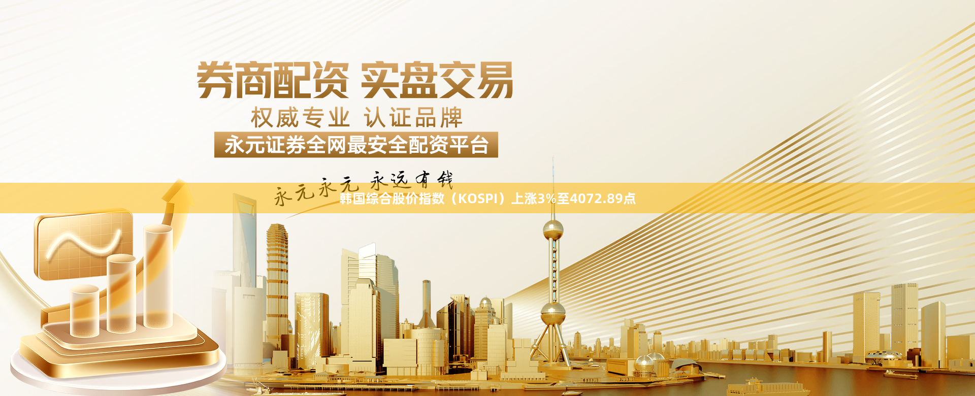 韩国综合股价指数（KOSPI）上涨3%至4072.89点